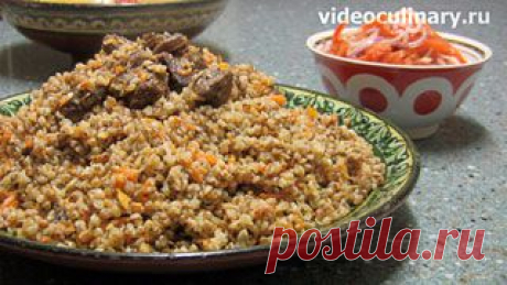 Гречневая каша с мясом по-узбекски или плов из гречки - Видеокулинария.рф - видео-рецепты Бабушки Эммы