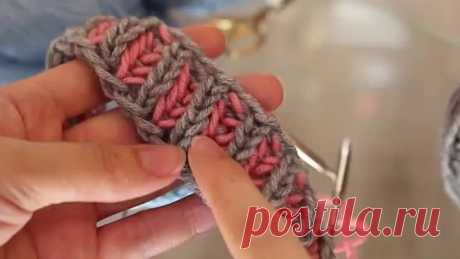 ДВУХЦВЕТНАЯ АНГЛИЙСКАЯ РЕЗИНКА ПО КРУГУ. ТЕХНИКА БРИОШ. Brioche knitting. ВЯЗАНИЕ СПИЦАМИ ПО КРУГУ