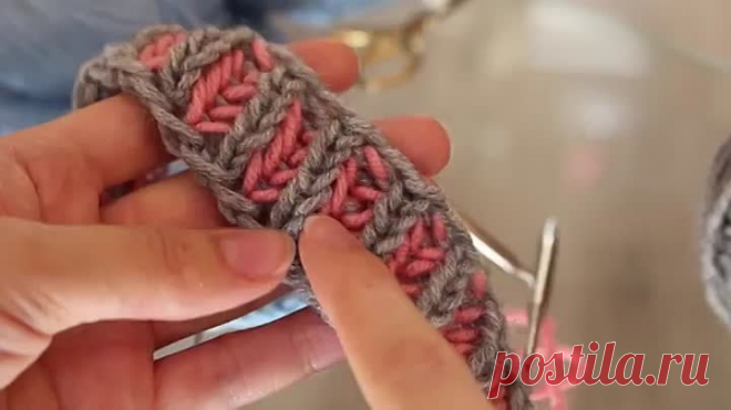 ДВУХЦВЕТНАЯ АНГЛИЙСКАЯ РЕЗИНКА ПО КРУГУ. ТЕХНИКА БРИОШ. Brioche knitting. ВЯЗАНИЕ СПИЦАМИ ПО КРУГУ