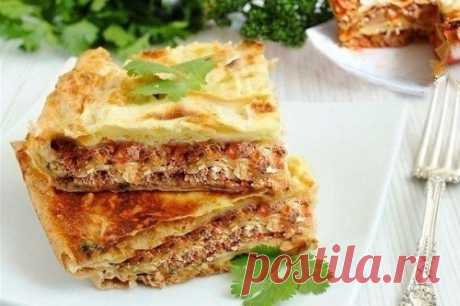 Диетический мясной пирог