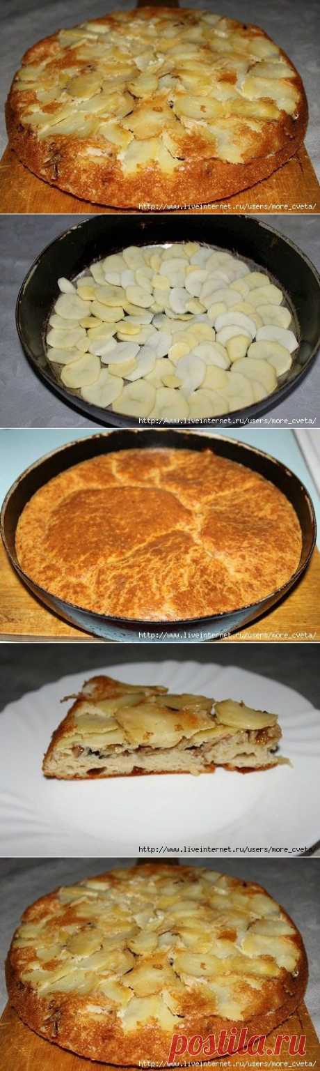 Пирог из картофеля со шпротами.