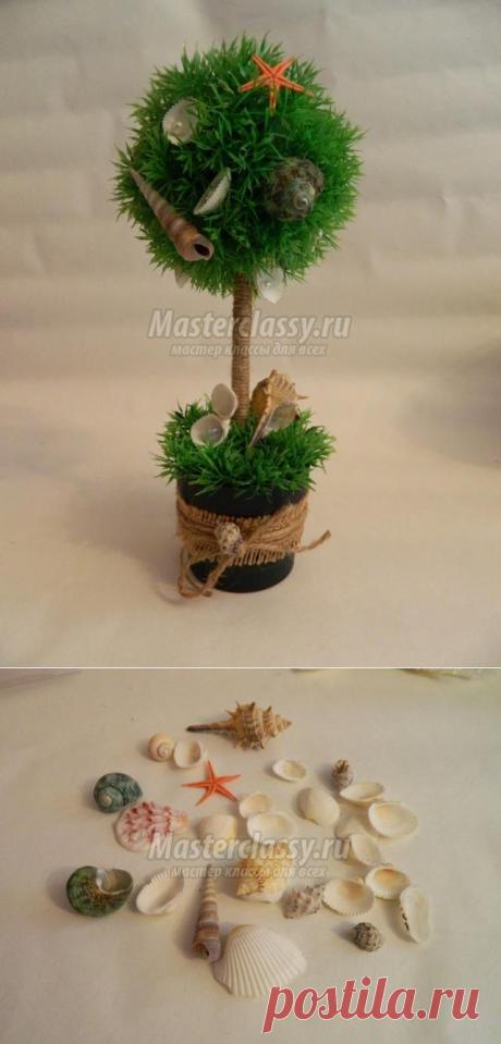Топиарий из ракушек своими руками. Морской. Мастер-класс