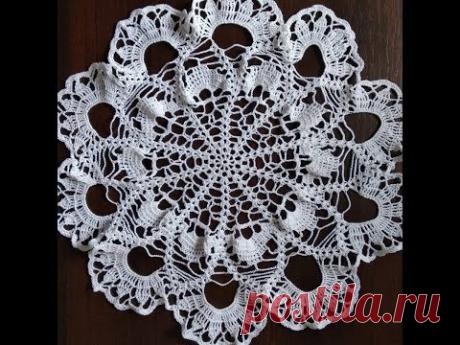 Салфетка крючком ч.2 / Сrochet napkin p.2 + pattern - YouTube