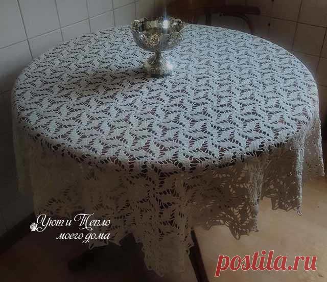Скатерти из мотивов крючком – схемы и видео