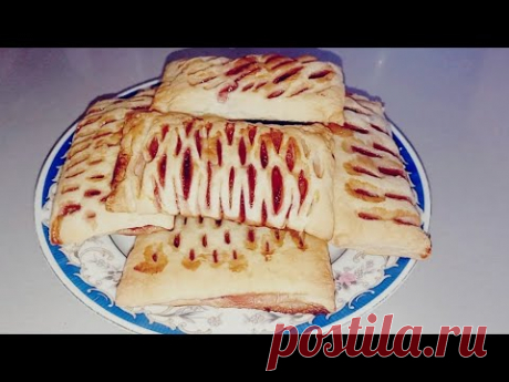 🍓КЛУБНИЧНЫЕ СЛОЙКИ🍓 БЫСТРО и ВКУСНО #клубничныеслойки #слойки #десерт