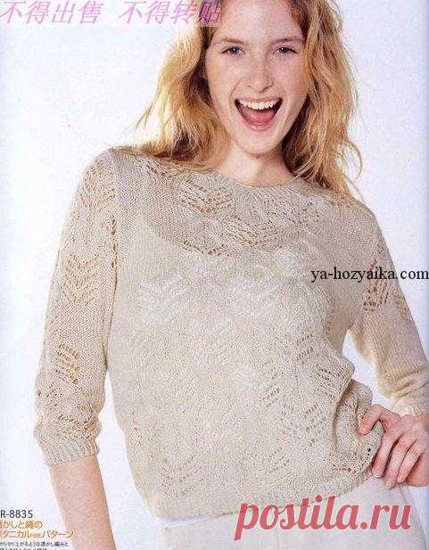 Нежная кофточка спицами схема и выкройка. Летняя ажурная кофточка спицами схема