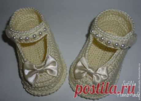 Вяжем пинетки-туфельки - Ярмарка Мастеров - ручная работа, handmade