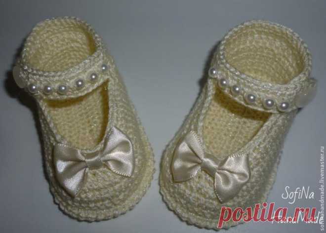 Вяжем пинетки-туфельки - Ярмарка Мастеров - ручная работа, handmade