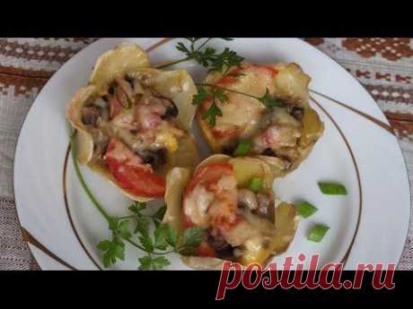 Рецепт закуски «Картофельные корзиночки» с начинкой из свинины / Простые рецепты