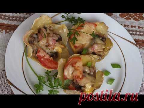 Рецепт закуски «Картофельные корзиночки» с начинкой из свинины / Простые рецепты