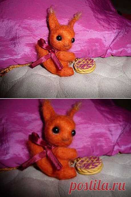 Подвижная белочка из войлока. - Ярмарка Мастеров - ручная работа, handmade