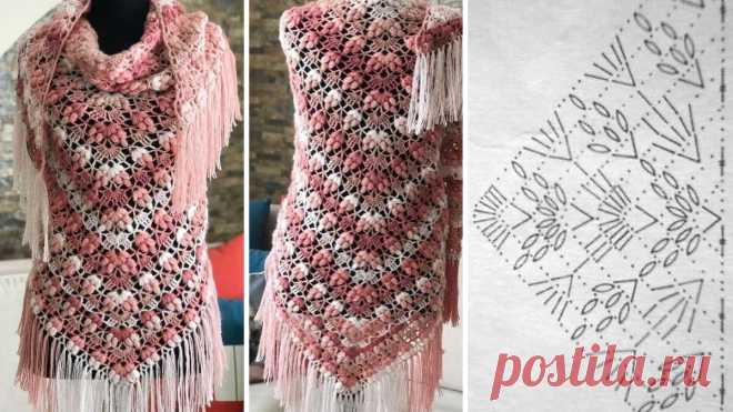 9 схем для вязания современных шалей крючком: станут достойным украшением гардероба, и согреют в прохладные осенние и зимние дни | Рукоделишна | Дзен