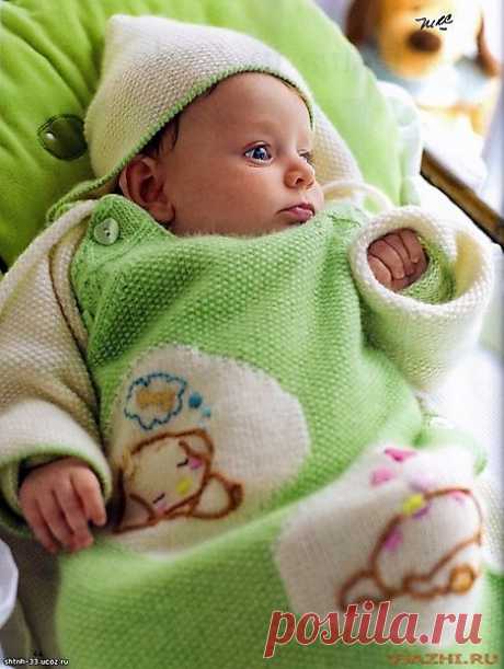 Конверт для новорожденного с вышивкой