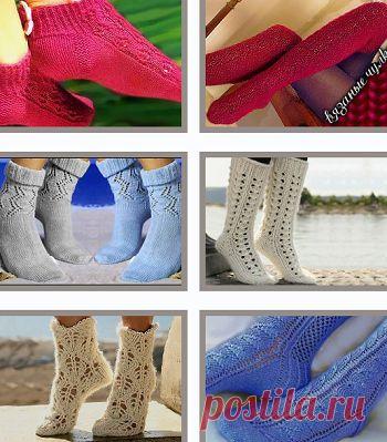 Носки спицами.ЗДЕСЬ:носки,тапочки--- http://klubok.kg7.ru/1/53/