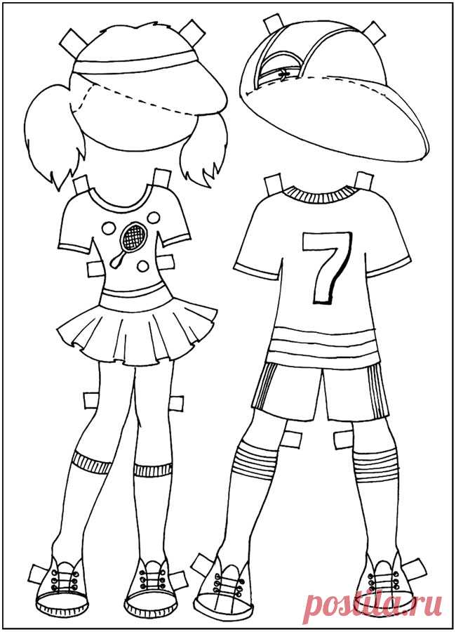 Куклы с одеждой раскраска