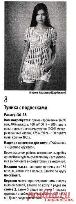 . Ажурная туника с подвесками. - Все в ажуре... (вязание крючком) - Страна Мам