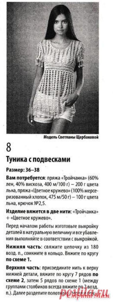 . Ажурная туника с подвесками. - Все в ажуре... (вязание крючком) - Страна Мам