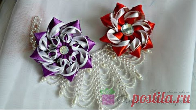 Нарядные резиночки из лент! Elegant bands of ribbon!