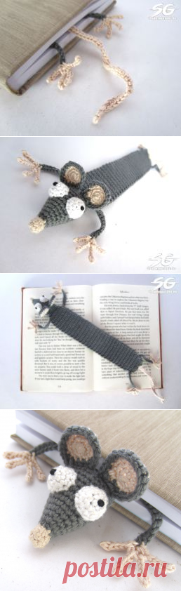 Amigurumi Ratten Lesezeichen häkeln - "Leseratte" - Supergurumi