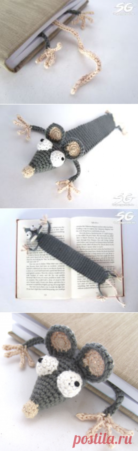 Amigurumi Ratten Lesezeichen häkeln - &quot;Leseratte&quot; - Supergurumi