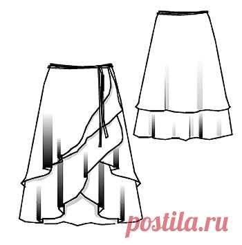Выкройка юбки со «ступенями»