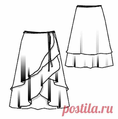 Выкройка юбки со «ступенями»