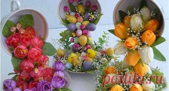 Wonderful DIY Topiary Flower Flying Cup Decor