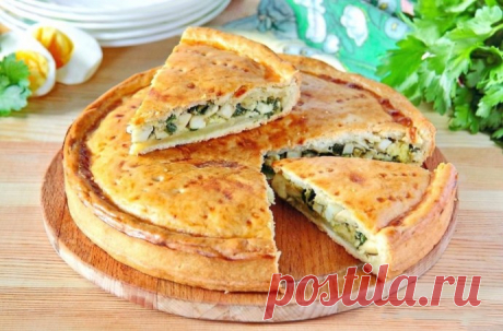 ​Пирог с яйцами и зеленым луком