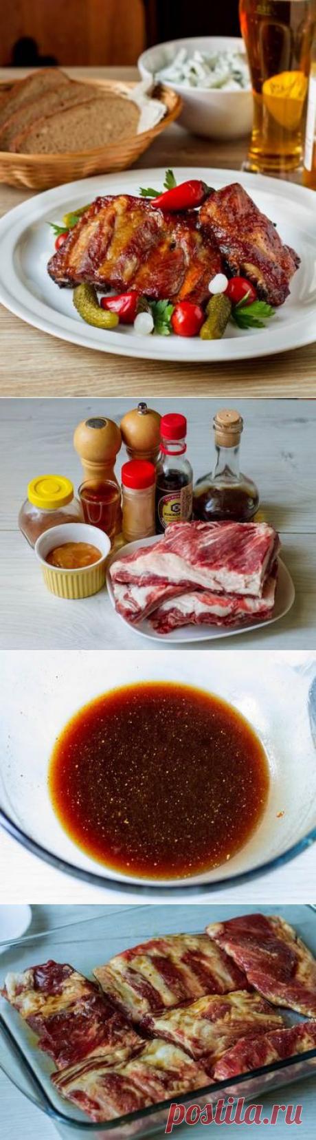 Запеченные свиные ребрышки в соусе с виски | ДОМАШНИЙ ОЧАГ