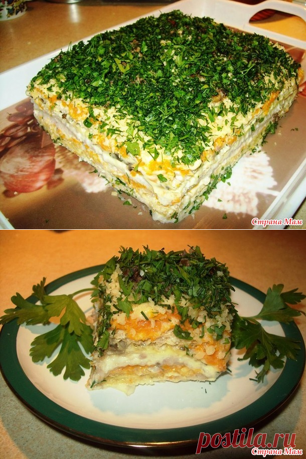 Если вам надоели оливье и шуба на новогоднем столе - вам сюда)))Закусочный торт с селедкой на вафельных коржах. - Люблю готовить - Страна Мам