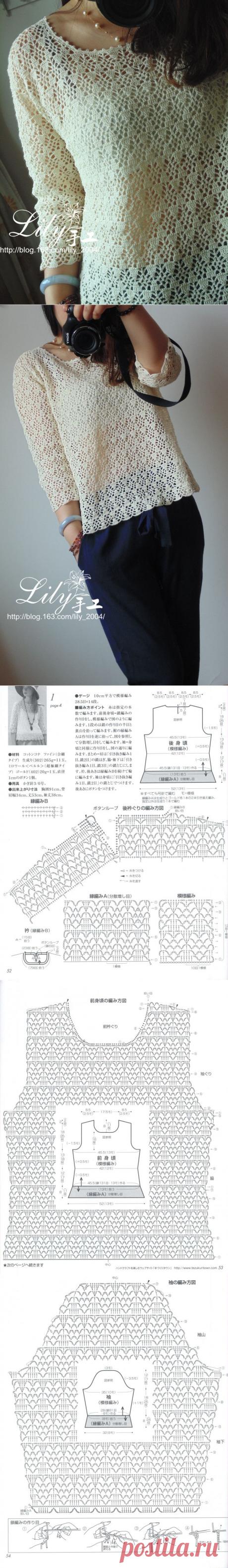 Красивая кофточка крючком.