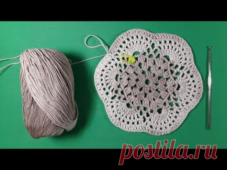 Летняя ажурная шляпа. Часть 1. Донышко. lesson of knitting. Crochet.