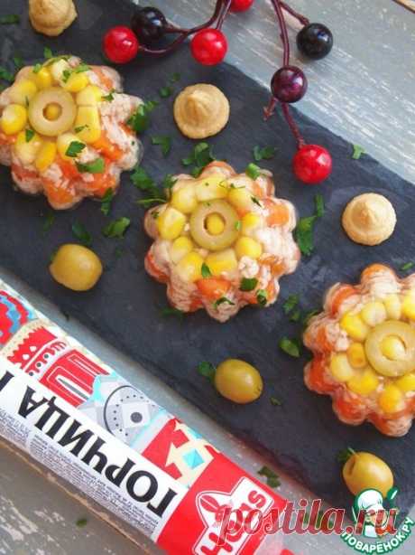 Заливное из курицы с оливками и кукурузой - кулинарный рецепт