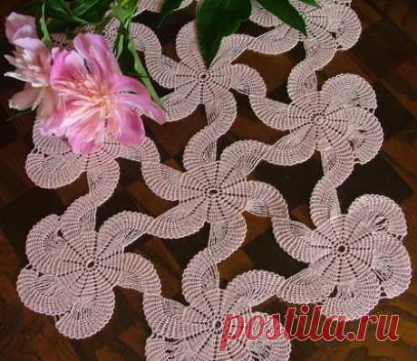 Расширенный вышивки. FSL крючком Вихревой салфетка.