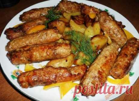 мясные рулетики с грибами в сливках