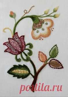 Traditional Flower Design from EAC ICC ( Basic Crewel Embroidery):