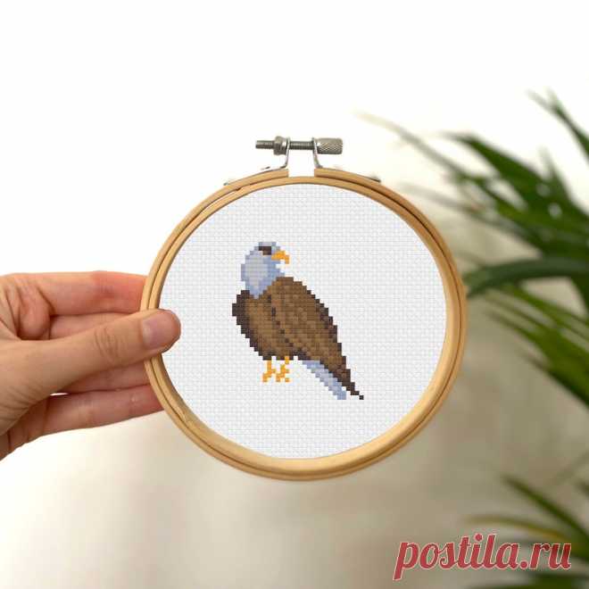 Pequeño águila de punto de cruz, Mini pájaro de punto de cruz, Patrón de bordado de pequeños animales fáciles, Patrón de niños de punto de cruz simple PDF - Etsy España