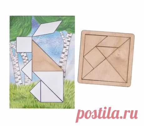 Танграм с набором карточек Кроха - купить в магазине развивающих игрушек Детский сад detsad-shop.ru