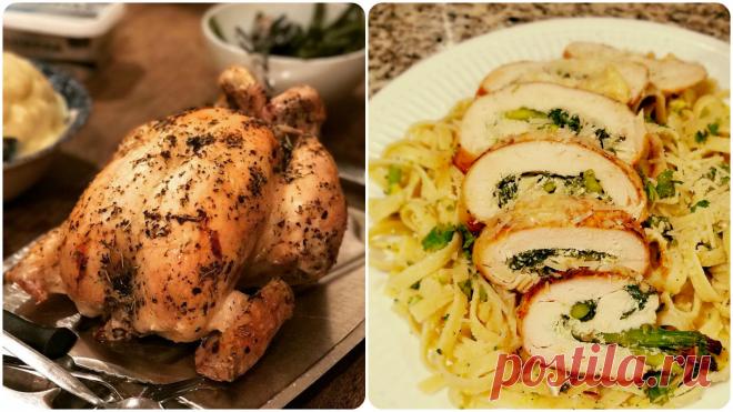 Фаршированная курица с зеленью: пошаговый рецепт