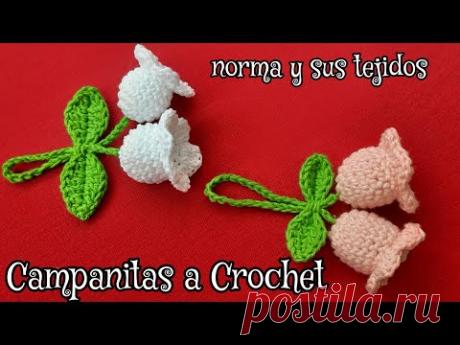 Te ENSEÑO a TEJER estas lindas CAMPANITAS  a crochet #florcrochet #normaysustejidos