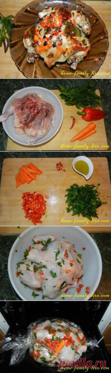 Курица запеченная в рукаве - Кулинарные рецепты