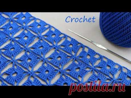 УЗОР без отрыва нити!!!  ВЯЗАНИЕ КРЮЧКОМ для начинающих EASY Beautiful Pattern Crochet for beginners