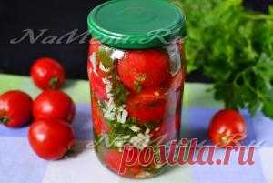 Помидоры маринованные с чесноком быстрого приготовления