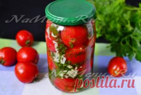 Помидоры маринованные с чесноком быстрого приготовления