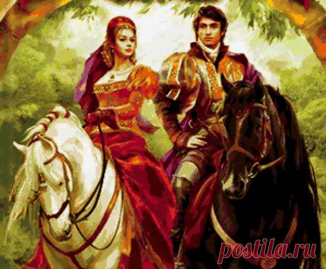 Предпросмотр схемы вышивки «рыцарь и принцесса» - Вышивка крестом