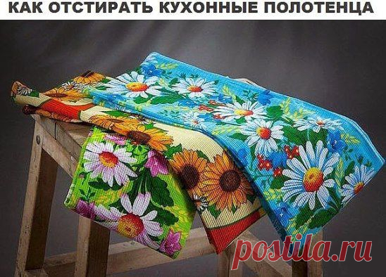 как отстирать кухонные полотенца