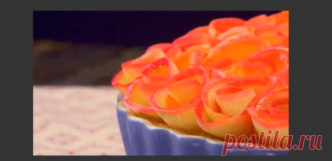 Пирог с розами из яблок