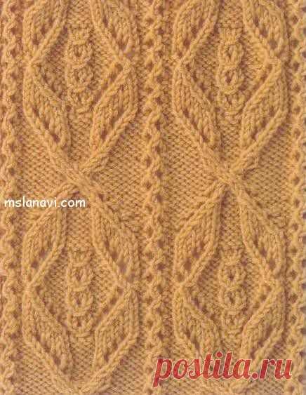ажурный узор спицами / Handmade / Вязание. СХЕМЫ И УЗОРЫ ДЛЯ СПИЦ . / Pinme.ru / LanVan