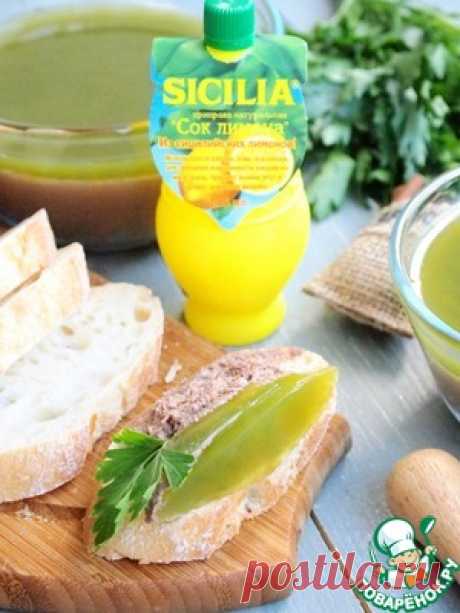 Печёночный паштет с зелёным желе - кулинарный рецепт