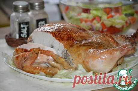 Курица, фаршированная ароматным рисом.